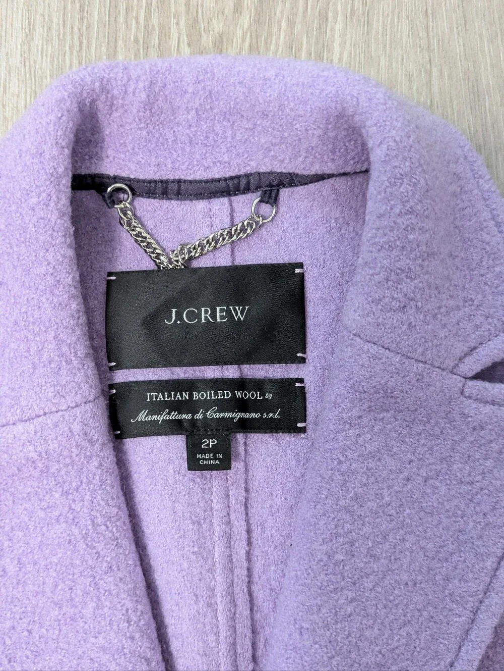 J. Crew Lilac Double-Breasted Wool-Blend Pea Coat Size 2P EUC! - Picture 3 of 9